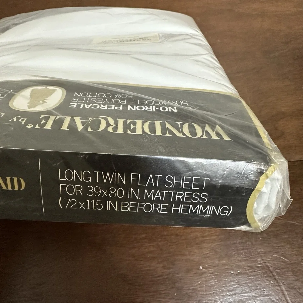 Vintage Springmaid No Iron Percale Long Twin Flat Sheet Made in USA NOS NEW